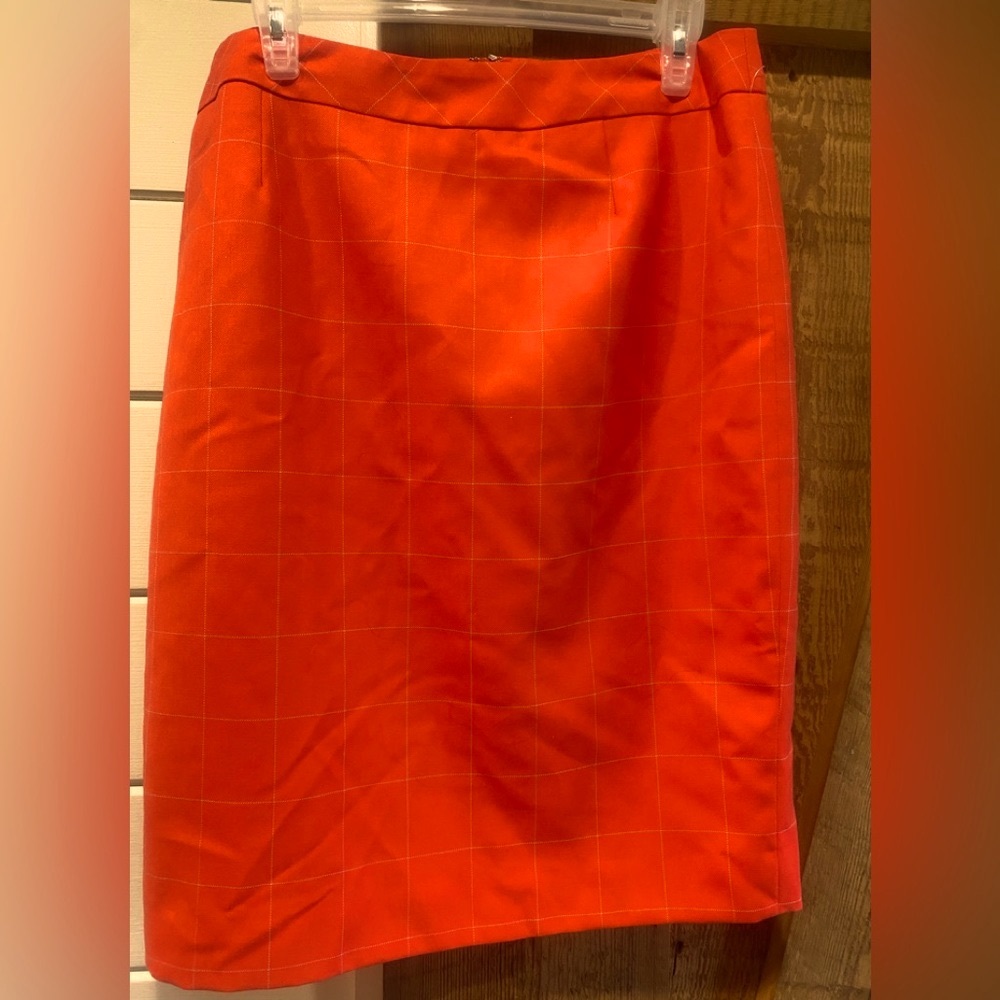 New Pendleton Coral Orange Wool Mid Length Skirt Size 12